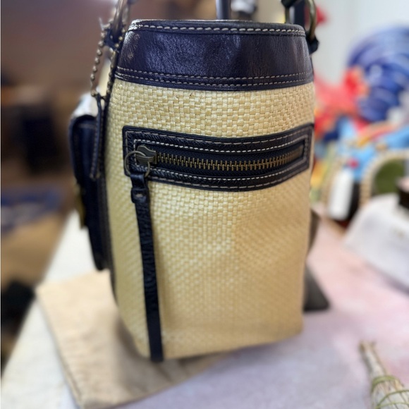 Coach Vintage Legacy Natural Woven Straw Handbag - Picture 3 of 10